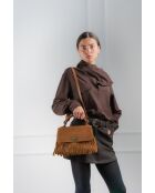 Louis Frange Schultertasche aus kamelfarbenem Leder - 28x20x9cm