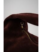 Braune Raze Schultertasche aus Veloursleder - 42 X 35 X 8 cm