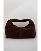 Braune Raze Schultertasche aus Veloursleder - 42 X 35 X 8 cm