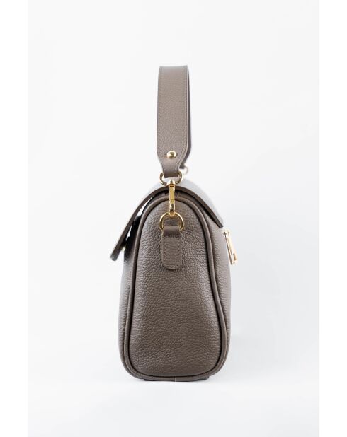 Schultertasche Jazz aus Leder in Taupe — 27 x 18 x 9 cm