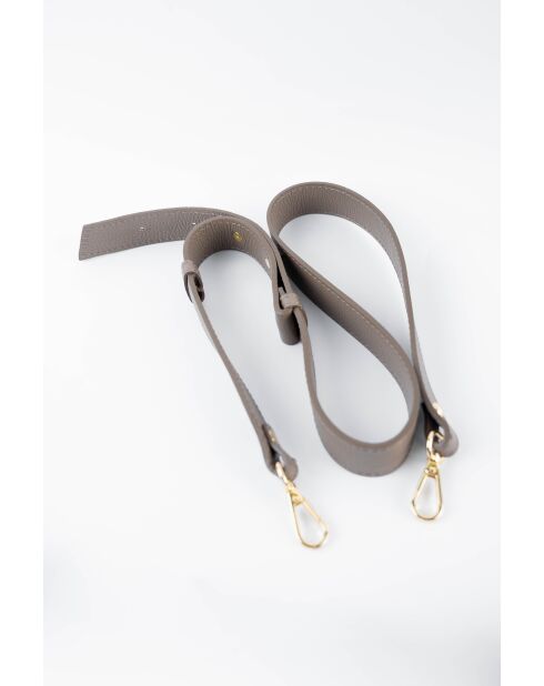 Schultertasche Jazz aus Leder in Taupe — 27 x 18 x 9 cm