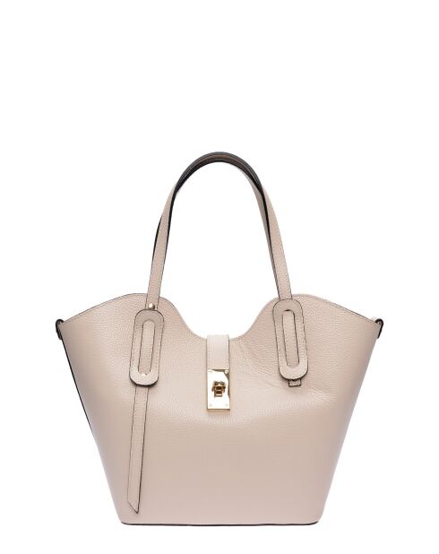 SS26 IR TSBV 31 Schultertasche aus beigem Leder - 24x29x13 cm