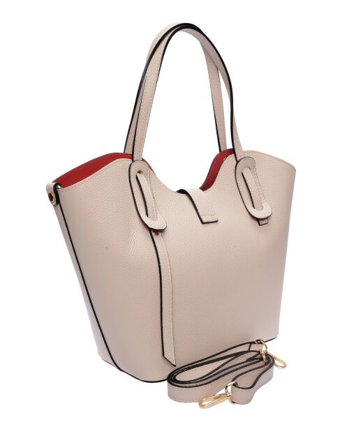 SS26 IR TSBV 31 Schultertasche aus beigem Leder - 24x29x13 cm