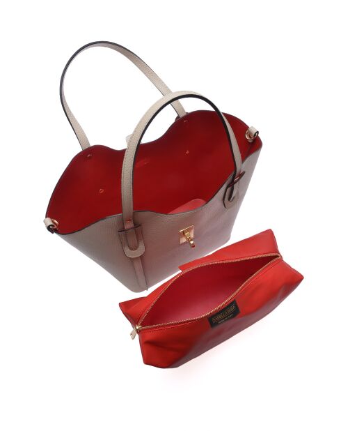 SS26 IR TSBV 31 Schultertasche aus beigem Leder - 24x29x13 cm