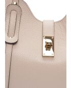 SS26 IR TSBV 31 Schultertasche aus beigem Leder - 24x29x13 cm