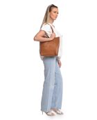 SS26 IR 175 cognac leren Hobo-tas - 28,5x25,5x8 cm