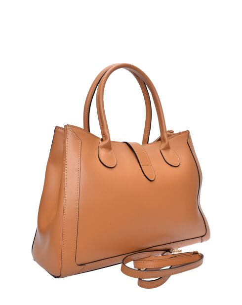 SS26 IR 483 cognac leren handtas - 29,5x40x12 cm
