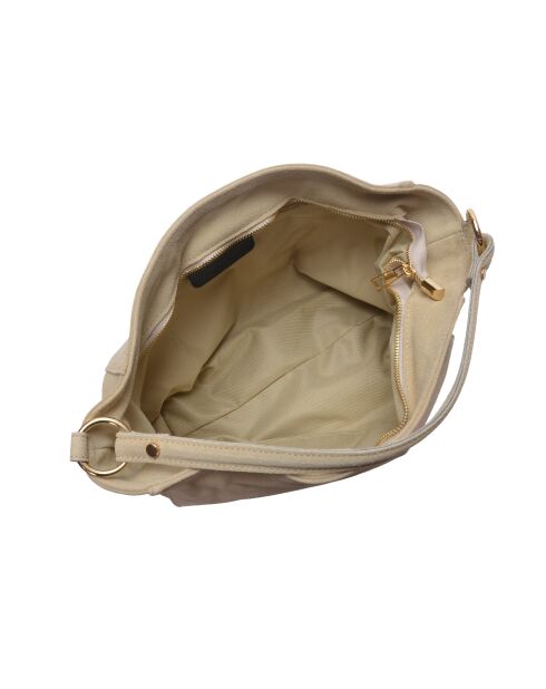 SS26 IR 8170 Schultertasche aus beigem Leder - 27x32x11 cm