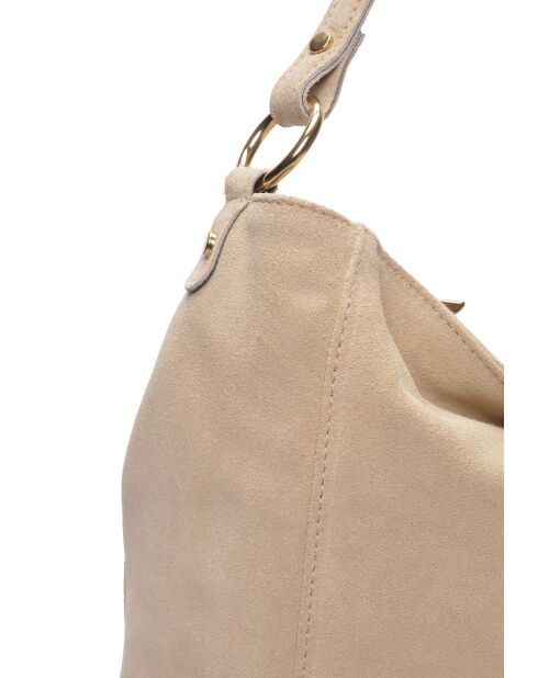 SS26 IR 8170 Schultertasche aus beigem Leder - 27x32x11 cm