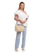 SS26 IR 8170 Schultertasche aus beigem Leder - 27x32x11 cm
