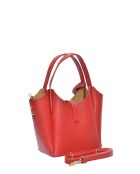 SS26 IR 180T rode leren draagtas - 14x16x10 cm