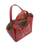 SS26 IR 180T rode leren draagtas - 14x16x10 cm