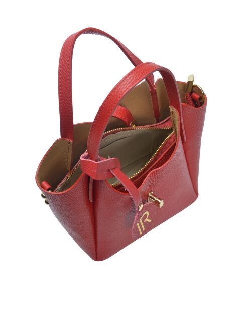 SS26 IR 180T rode leren draagtas - 14x16x10 cm