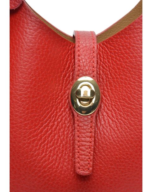 SS26 IR 180T rode leren draagtas - 14x16x10 cm