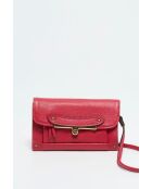 Bandolera Simone de piel roja - 20 X 13 cm