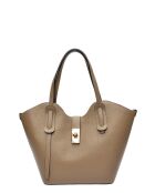 SS26 IR TSBV 31 Schultertasche aus taupefarbenem Leder - 24x29x13 cm