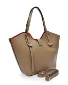 SS26 IR TSBV 31 Schultertasche aus taupefarbenem Leder - 24x29x13 cm