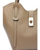 SS26 IR TSBV 31 Schultertasche aus taupefarbenem Leder - 24x29x13 cm