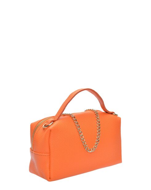 SS26 IR 185T Schultertasche aus orangefarbenem Leder - 12,5 x 17 x 6,5 cm