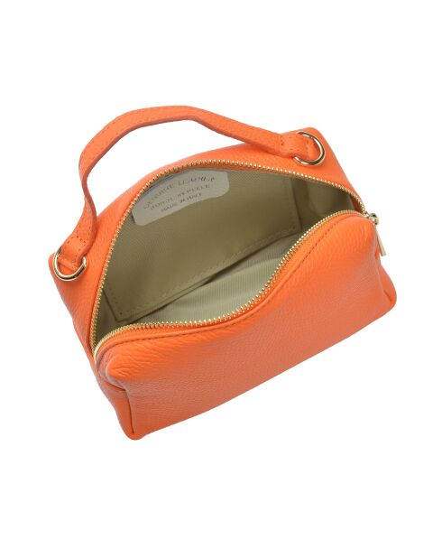 SS26 IR 185T Schultertasche aus orangefarbenem Leder - 12,5 x 17 x 6,5 cm