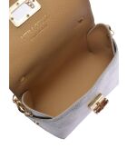 SS26 RM 8193 Schultertasche aus silberfarbenem Leder - 8,5 x 15 x 8 cm