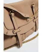 James nude schoudertas met bubbels van lamsvlees - 32 x 22 x 8 cm