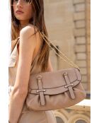 James nude schoudertas met bubbels van lamsvlees - 32 x 22 x 8 cm