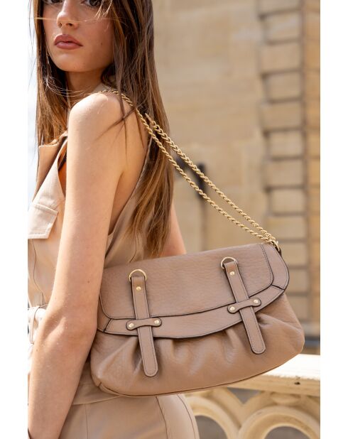 James nude schoudertas met bubbels van lamsvlees - 32 x 22 x 8 cm