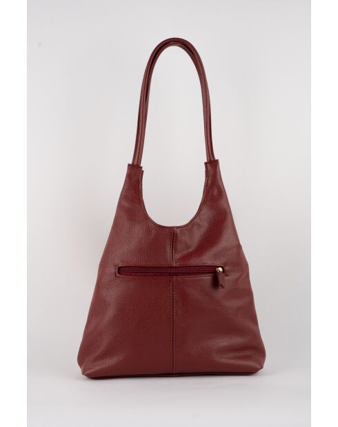 Borsa a tracolla Fred in pelle bordeaux - 39x35x8cm
