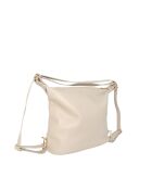 Effia lichte taupe leren schoudertas - 36 x 31 x 14cm