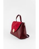 Row bordeauxrode leren schoudertas - 28 x 20 x 10 cm