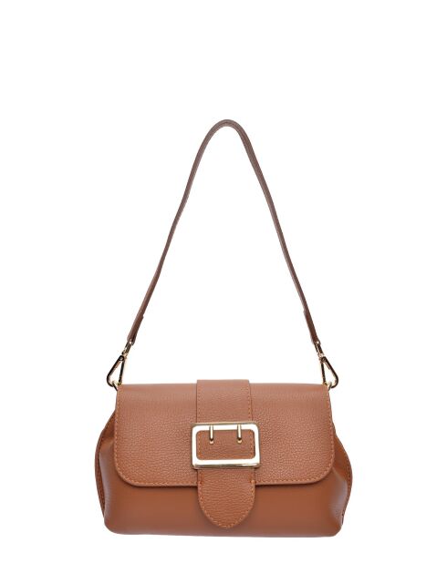 SS26 IR 183T Schultertasche aus cognacfarbenem Leder - 17x25x5 cm