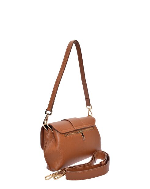 SS26 IR 183T Schultertasche aus cognacfarbenem Leder - 17x25x5 cm