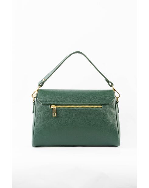 Schultertasche aus Leder in Jazzgrün — 27 x 18 x 9 cm