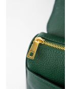 Schultertasche aus Leder in Jazzgrün — 27 x 18 x 9 cm