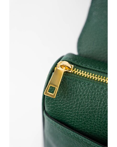 Schultertasche aus Leder in Jazzgrün — 27 x 18 x 9 cm