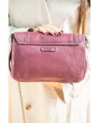 Paarse Seren schoudertas met bubbels van lamsvlees - 23,5 x 10 x 16 cm