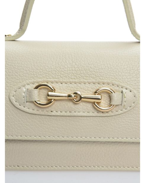 SS26 IR SBV 6 Schultertasche aus beigem Leder - 11x19x6,5 cm