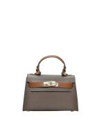 SS26 IR 482 Schultertasche aus Leder in Taupe in Cognac - 13x20x7 cm