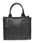 SS26 IR 1980T zwarte leren handtas - 18,5x22x8 cm