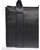 SS26 IR 1980T zwarte leren handtas - 18,5x22x8 cm