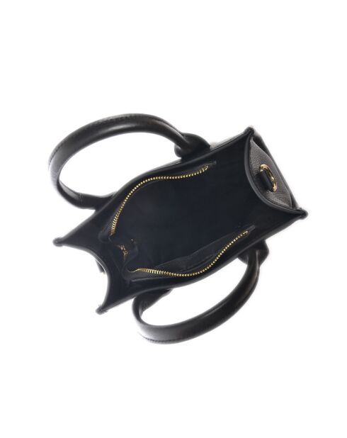 SS26 IR 1980T zwarte leren handtas - 18,5x22x8 cm