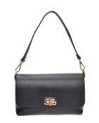 SS26 RM 150T Schultertasche aus schwarzem Leder - 17x24,5x6,5 cm