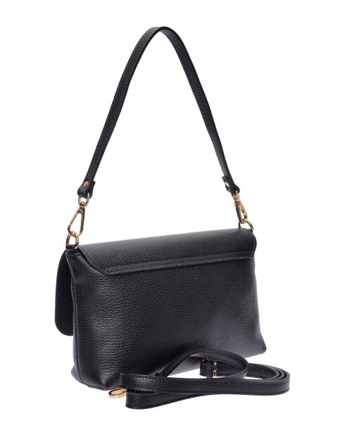 SS26 RM 150T Schultertasche aus schwarzem Leder - 17x24,5x6,5 cm