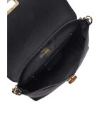 SS26 RM 150T Schultertasche aus schwarzem Leder - 17x24,5x6,5 cm