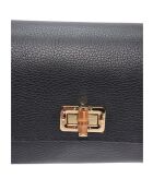 SS26 RM 150T Schultertasche aus schwarzem Leder - 17x24,5x6,5 cm