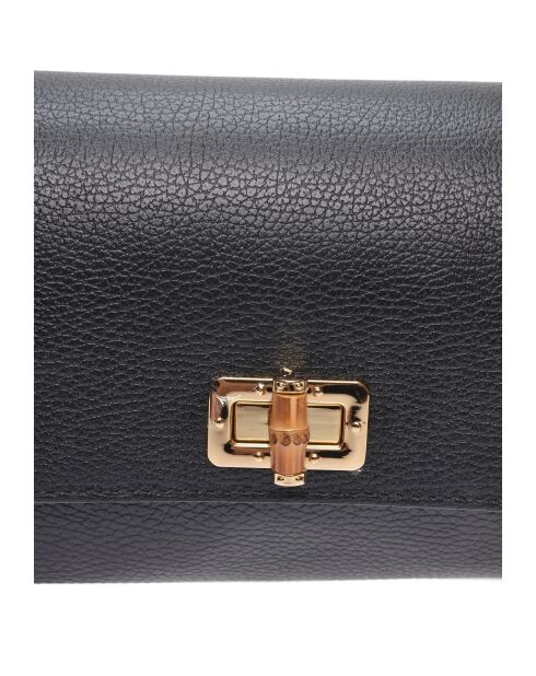 SS26 RM 150T Schultertasche aus schwarzem Leder - 17x24,5x6,5 cm