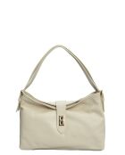 SS26 AL SBV19 Schultertasche aus beigem Leder - 24x37x10,5 cm