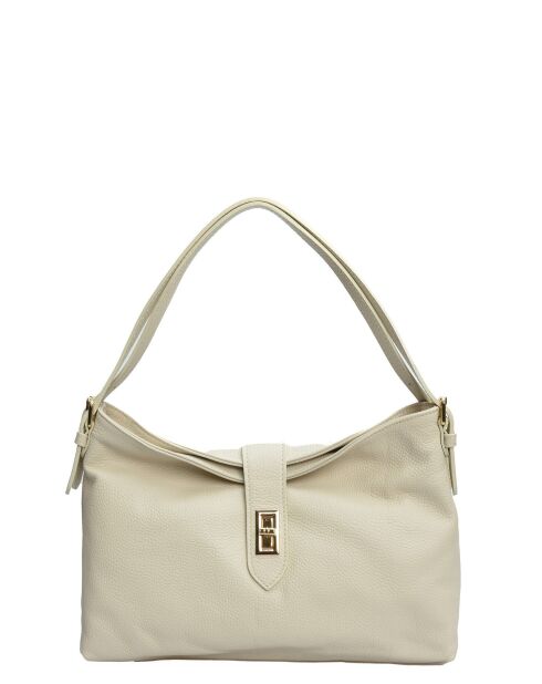 SS26 AL SBV19 Schultertasche aus beigem Leder - 24x37x10,5 cm