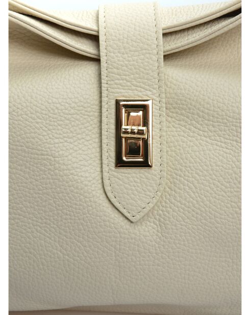 SS26 AL SBV19 Schultertasche aus beigem Leder - 24x37x10,5 cm